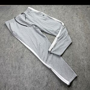 Ralph Lauren Men's Gray Track Pants with White Side Stripe Size M